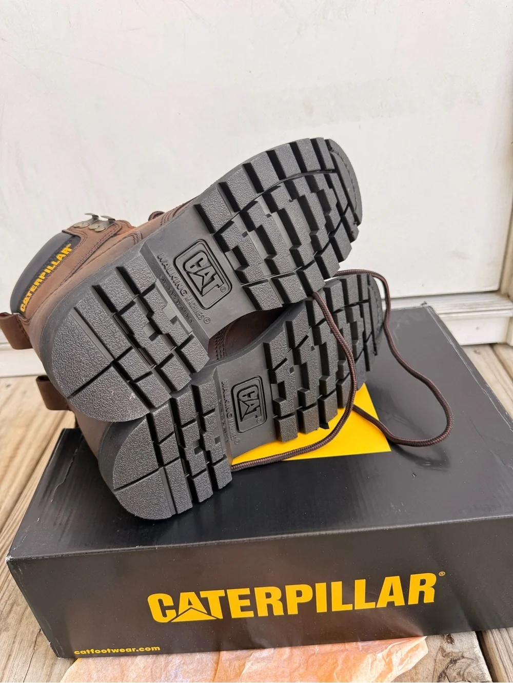 Caterpillar Brown and Black Lace-Up Work Boot